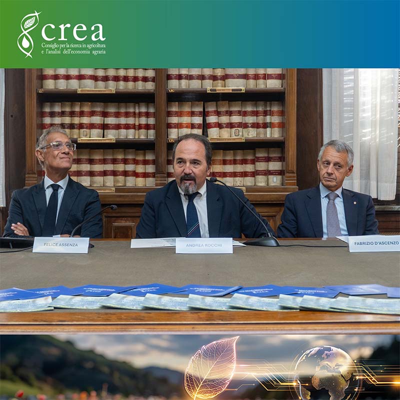 Da sinistra a destra: Felice Assenza, Capo Dipartimento ICQRF; Andrea Rocchi, Presidente del CREA; Fabrizio D'Ascenzo, Presidente INAIL.